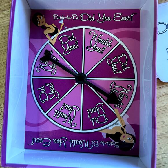 Bride to be Did you ever vs. Would You Ever? Bridal Party Game spinner cards - Picture 4 of 7
